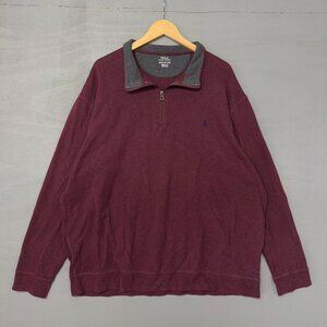 Polo Ralph Lauren 1/4 Zip Burgundy Pullover Sweater 2XLT‎